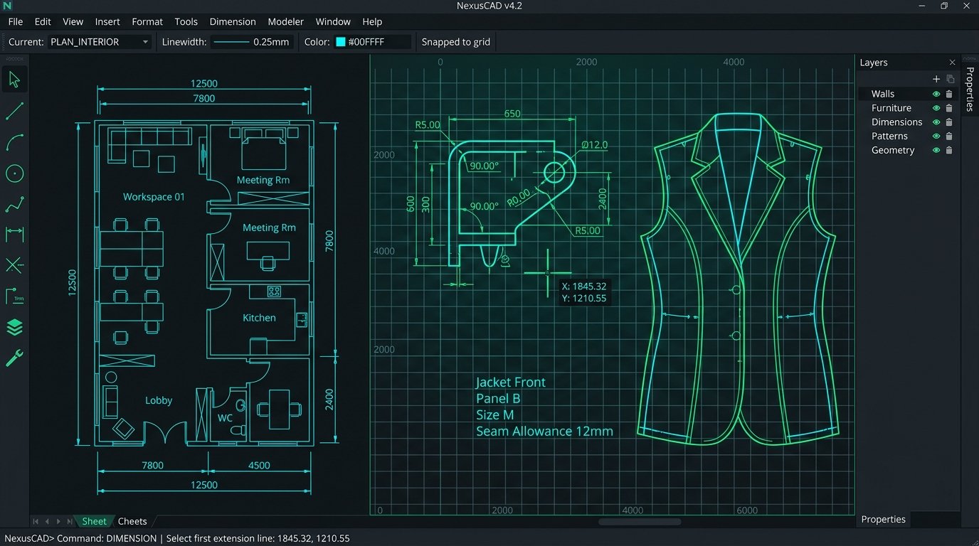 AidenCAD — Free AutoCAD Alternative & Pattern Drafting